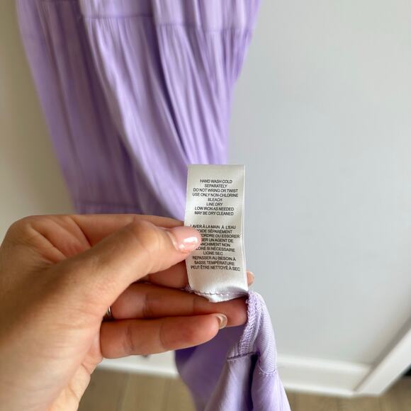 Joie Tiered Smocked Waist Midi Dress Lavender Purple S - Picture 8 of 10